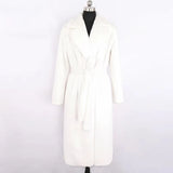 Mauroicardi Winter Long White Black Warm Thick Soft Flowy Fluffy Faux Fur Coat Women Sashes Loose Casual Furry Overcoat 2024