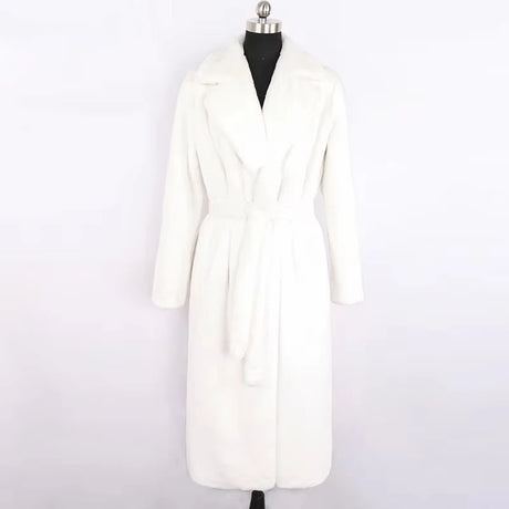 Mauroicardi Winter Long White Black Warm Thick Soft Flowy Fluffy Faux Fur Coat Women Sashes Loose Casual Furry Overcoat 2024