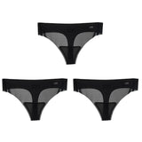 1/3pcs Ultra-Thin Ice Silk Thong Panties Women Seamless Transparent Low-Rise Quick Dry Underwear