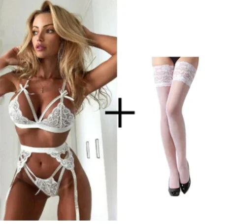 Hot Women Sexy Lingerie Set LaceTransparent Mesh Bra Thongs Underwire Lingerie Underwear Erotic Intimate Babydolls Underwear