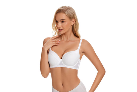 Sheroine Plus Size T-Shirt Bra, Push Up Underwire Lightly Padded Full Coverage Plunge Bras for Women Supportive Comfort