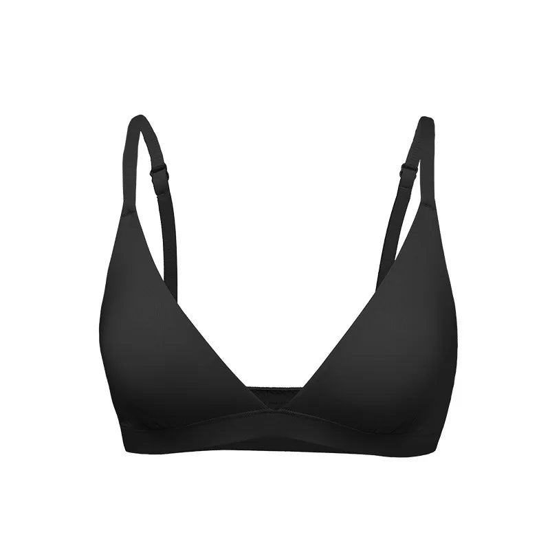 Triangle Non-paded Bralettes Women Wireless Deep V Bras Plunge Unlined No Underwire Brassiere Seamless Comfortable Everyday Bras
