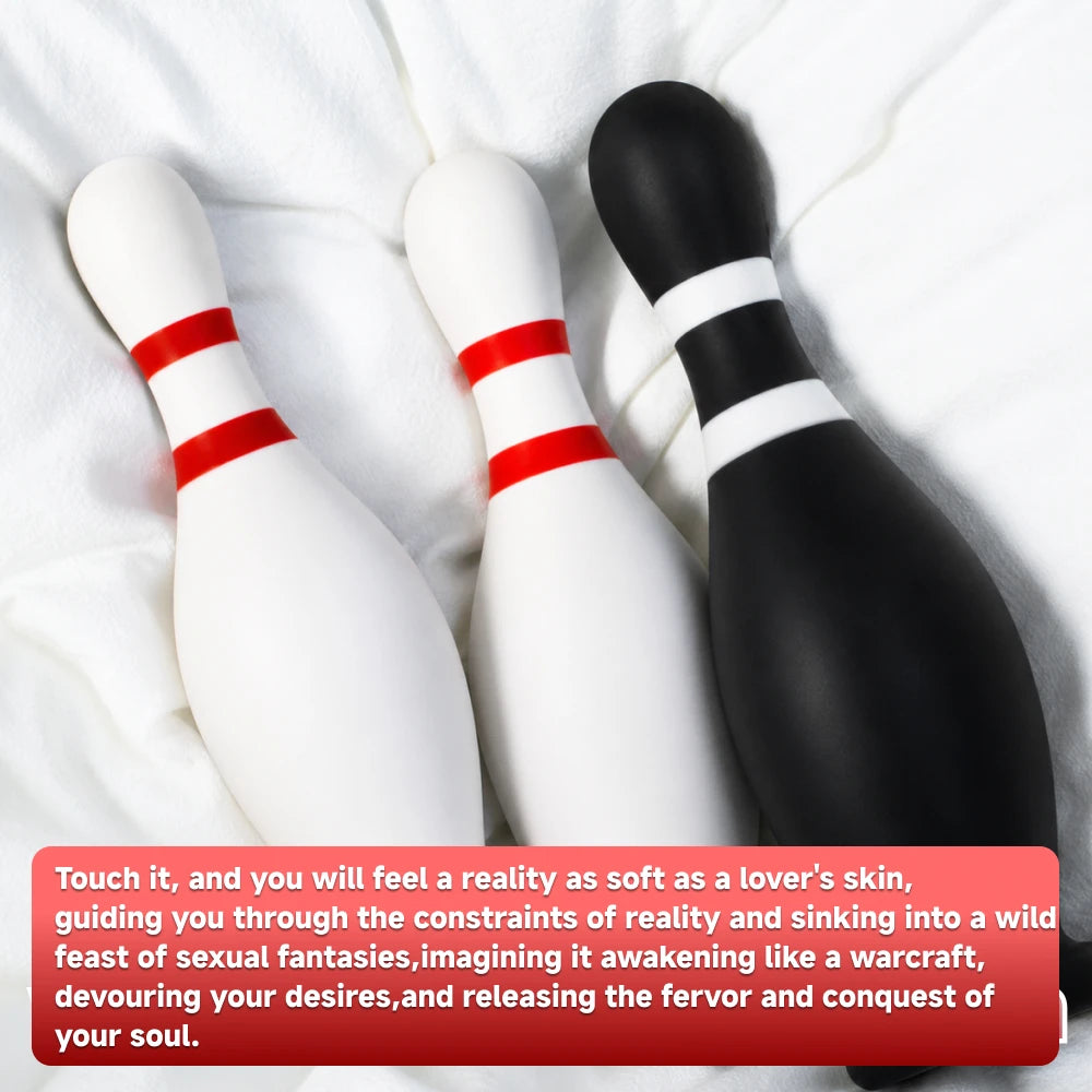 Liquid Silicone Bowling Pin Butt Plug Comfortable Anal Plug Anus Dilator Prostate Massager Adult Toys for Men Women Gay Couple