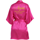 Personalized Name and Date Robe Bride Bridesmaid Bathrobe Birthday Party Gown Add Any Text Robes