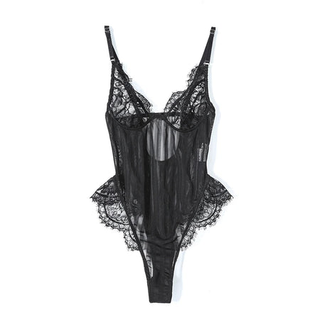 Jumpsuit Exotic Costumes Patchwork Women Spring Summer Colors Lace Bodysuit Women Floral Pantyblouse Transparent Sexy