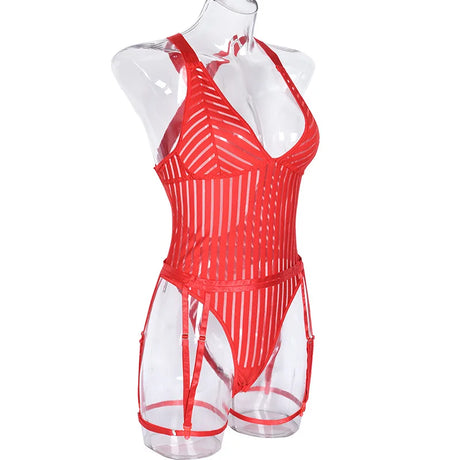 Diccvicc Women Mesh Bodysuit See Through V Neck Sexy Underwear Black Intimate Lingerie Exotic Apparel Backless Fishnet Teddies
