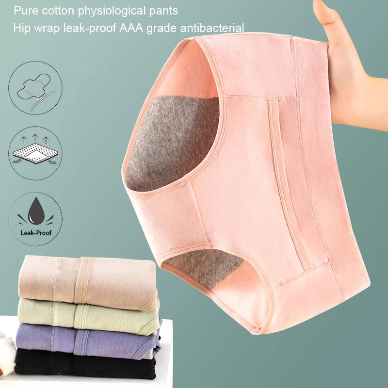 3PCS Cotton Menstrual Panties Leak Proof Breathable Sexys Panties Woman Women Girls Physiological Pants Women's Intimates M-XL