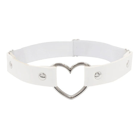 Faux Leather Heart Thigh Chain Single Layer Heart Thigh Ring Garter Leg Band Y2K Harajuku Punk Alt Girl Statement Leg Jewelry