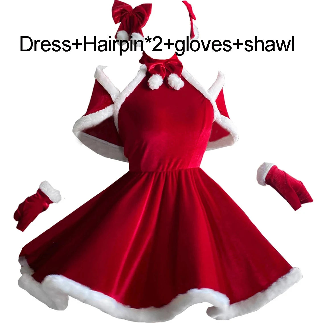 Christmas Women Dress Xmas Sexy Lady Santa Claus Cosplay Costume Sexy Lingerie Winter Red Dress Bunny Cosplay Girls Uniform