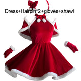 Christmas Women Dress Xmas Sexy Lady Santa Claus Cosplay Costume Sexy Lingerie Winter Red Dress Bunny Cosplay Girls Uniform