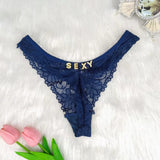 Sexy Custom Thong Name Lace String Customized Women Name Thong Crystal Letters Underwear Personalized Gift for couple