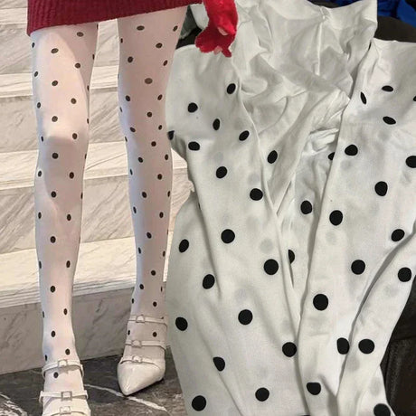 Y2k Girls Polka Dot Tights Women Winter Vintage Pantyhose Leggings Fashion Silky Sexy Crash Slimming Tights Elastic Stockings