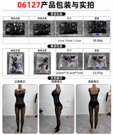 Sexy Lace Up Women Patterned Black Jumpsuit Sheer Suspender Bodystocking Geometric Cutout Slim Fit Lingerie
