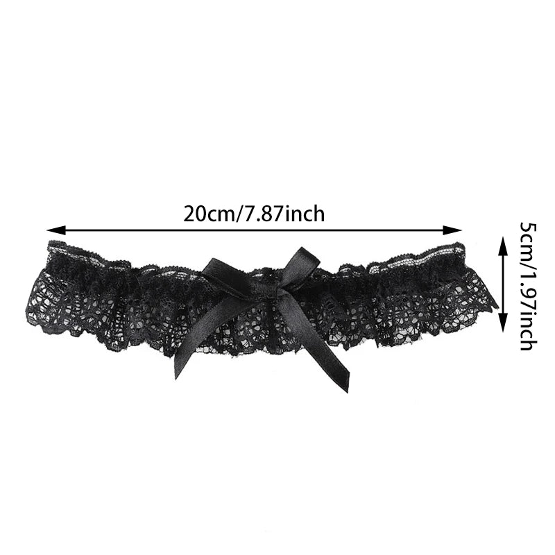 Women Sexy Lingerie Lace Floral Garter Belt Bowknot Leg Loop Wedding Garters Bridal Cosplay Fashion Stocking Ring For Ladies