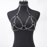 Women's Plus Size Belt, Punk Chest Harness for Women, Fashion PU Leather Cage Bra Harness, Rave Outfit Harness Belt.