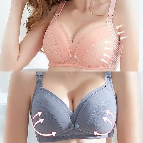 Front Button Maternity Nursing Bra Adjustable Mama Open Breast Bra Cotton Wire Free Sleep Underwear Lactating Nursing Bralettes