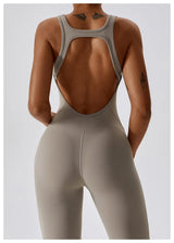 Solid Yoga Jumpsuit One Piece Outfit Fitness Bodysuit Workout Clothes for Women Sportwear Women Buttock lifting Set Activewear
