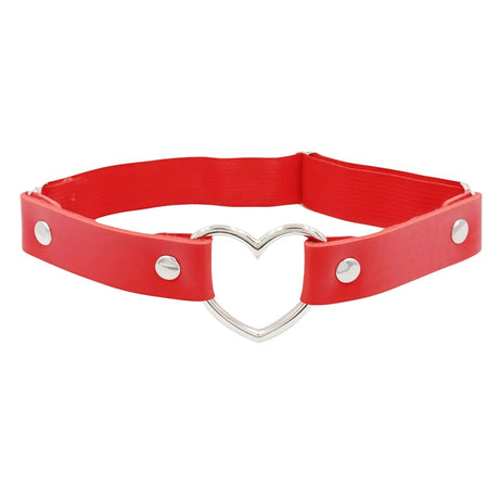 Faux Leather Heart Thigh Chain Single Layer Heart Thigh Ring Garter Leg Band Y2K Harajuku Punk Alt Girl Statement Leg Jewelry
