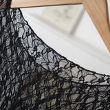 Women's Black Lace Bodysuit Y2k Long Sleeve Sheer Tops Fashion Slim Hollow Out See Through Mesh Blouses Sexy Lingerie Bodysuits
