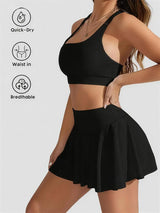 Women’s Yoga Fitness Tennis Outfit High Waist Sports Skirt Summer New Style Quick Dry A-Line Skort Suitable For Running Workout