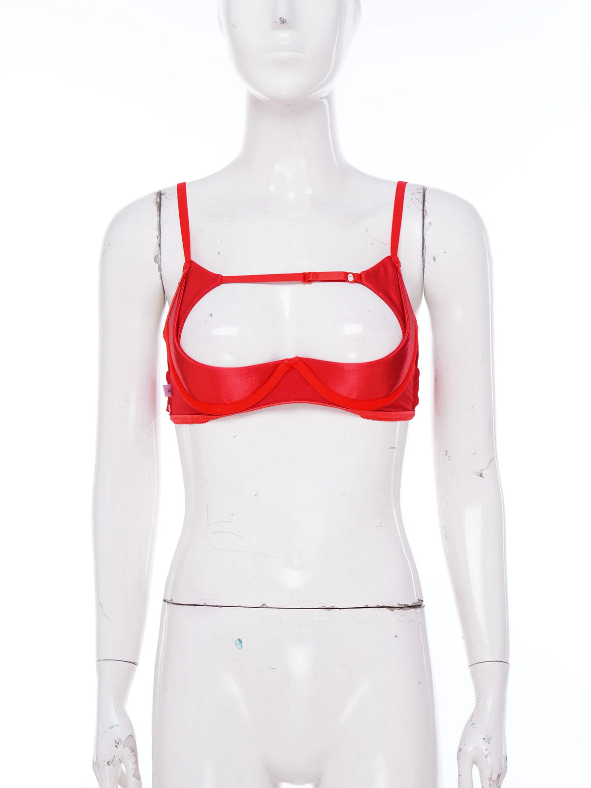 Womens Satiny 1/4 Cup Bra Solid Cut Out Adjustale Straps Underwired Shelf Bra Hollow Out Supportive Balconette Bra Underwear