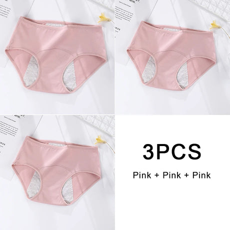 3PCS/set Women's menstrual briefs large flow postpartum water absorption leakproof briefs women's pure cotton menstrual briefs