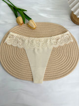 Personalized Custom Thong Name Crystal Letter G-String Low Waisted Lace Thong Ice Silk Bikini Panties Hot Wife Girlfriend Gift