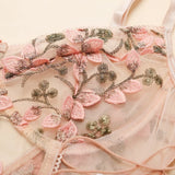 Porn Suit Floral Lace Embroidery Bodysuit Women Sexy Lingerie Bandage See Through Deep V Backless Body Suit Exotic Underwear