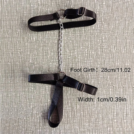 Chain Gothic Black Elastic Band Bandage Anklet Bracelet for Women Summer Barefoot Foot Belt for High Heel Sandals & Prom