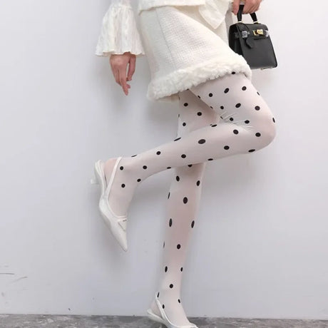 Y2k Girls Polka Dot Tights Women Winter Vintage Pantyhose Leggings Fashion Silky Sexy Crash Slimming Tights Elastic Stockings