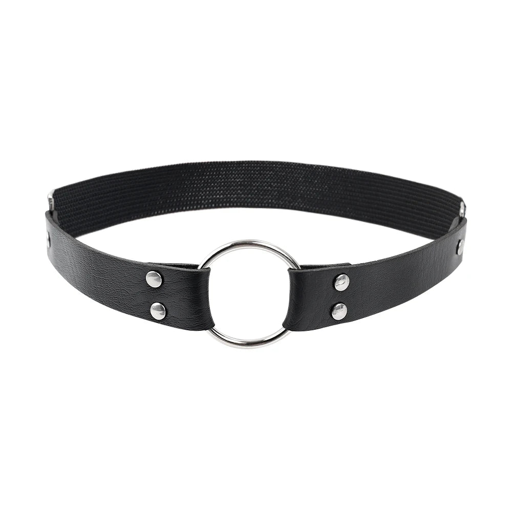 Punk Black Heart Leather Sword Belt Waist Garter Handmade Body Bondage Sexy Leg Suspenders Harness Stockings Belts for Women