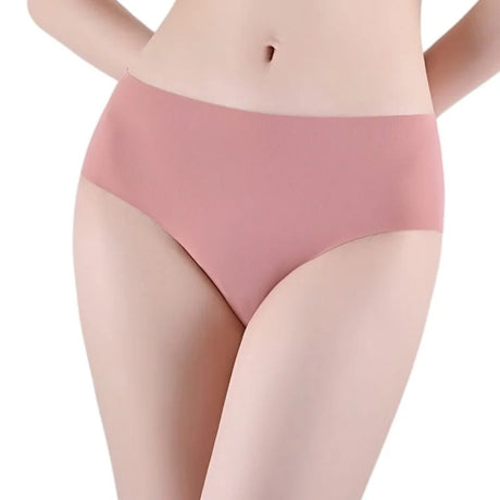 2Pcs/Set Ice Silk Panties Seamless High Waist Briefs Women Full Coverage Underwear Female Underpants No Show Sexy Lingerie XS-XL