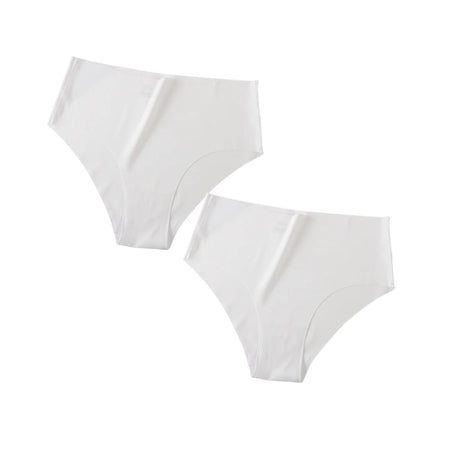 2Pcs/Set Ice Silk Panties Seamless High Waist Briefs Women Full Coverage Underwear Female Underpants No Show Sexy Lingerie XS-XL