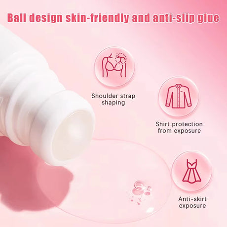 Anti-Slip Glue Roll On Skin Adhesive For Clothing Dress Body Skin Anti-exposure Bra Non-slip Fixed