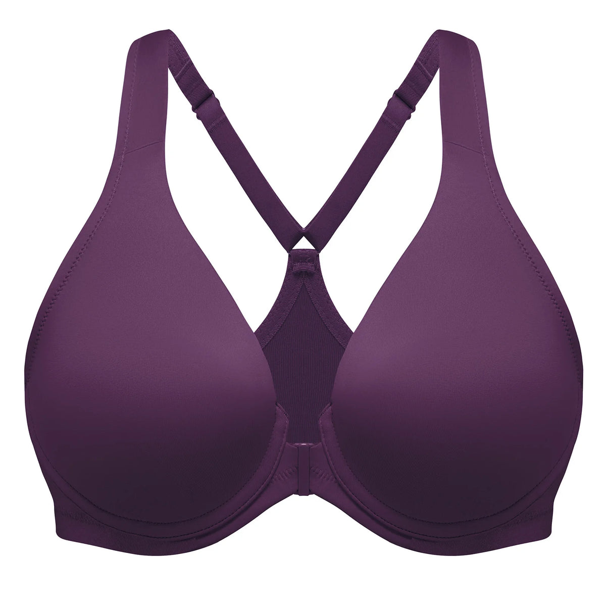 MELENECA Women's Racerback Full Coverage Front Closure Bras Plunge Unlined Seamless Underwire Bra