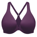 MELENECA Women's Racerback Full Coverage Front Closure Bras Plunge Unlined Seamless Underwire Bra