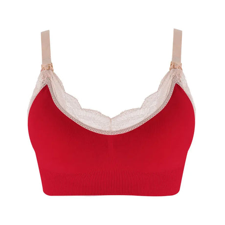 Wireless Front Open Nursing Bra Soft Lace Breathable Seamless Maternity Breastfeeding Bras Maternal Support For Pregnant Women