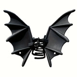 Gothic Bat Hair Clip Halloween Matte Black Gothic Punk-Style Animal Print Hairpin for Women, Elegant Party Hair Accessory
