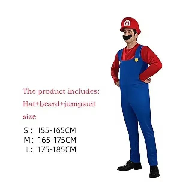 Game Luigi Brothers Uniform Set Cosplay Costumes Funny Anime Adult Men Jumpsuit Woman Dress Halloween Costume