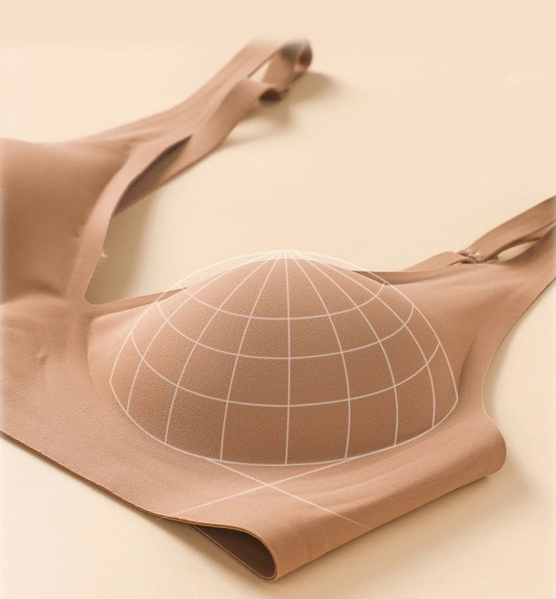 Beautiful Back Invisible Seamless Underwear Women's Large Breast Revealing Small Breast Gathering Side Breast Sexy Wireless Bra