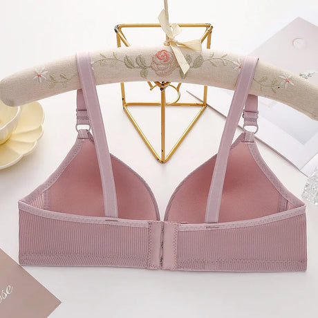Breastfeeding Solid Color Bra Woman Gathers Prevents Sagging Postpartum Maternity Lady Brassiere Underwear Front Clasp Girl Bra