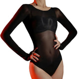 Sexy Women 5D Thin High Cut Bodysuit Oil Shiny Sheer See Through Elastic Tights Yoga Shaping Maid Jumpsuits Unisex Club Leotard
