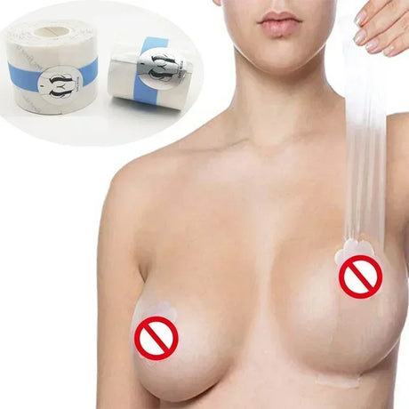Clear Boob Tape Adhesive Breast Bra Lift Tape Push Up Sticky Body Breathable Invisible Boobytape for Women