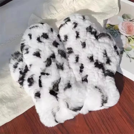 Hot Sale Women's 100% Natural Rabbit Fur Winter Gloves Warm Knit Thick Thermal Mittens Soft Real Fur Outdoor Cold Weather Glove