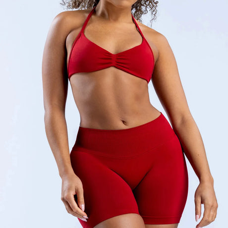 Women's High-Support Lace-Up Sports Bra - Thin-Strap Camisole, Seamless, Tight-Fit for Push-Up Training & Yoga, Gym Top