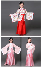 chinese Folk Dance new year clothes traditional hanfu for girls kids dragon dress ancient Stage Carnival costume Clothing skirt