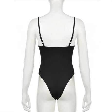 Women's Sleeveless Skinny Shirring Bodysuit Spaghetti Strap Black Solid Simple Basic Sexy Camisole for Vacation
