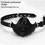 Halloween Glossy Half Face Mask Breathable Artificial Face Adjustable Elastic Mask DIY Party Role-playing Dress-up Accessories