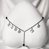 Customize Name Crystal Letters Waist Body Chain for Women Sexy Leopard Underwear Bikini Thong Body Jewelry Valentine's Day Gift