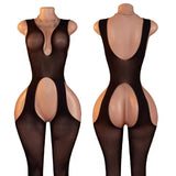 Women's Sexy Pink Mesh Underwear High Elasticity Fishnet Hollow Out Three Piece Open Crotch Babydoll Set Exotic Lingerie